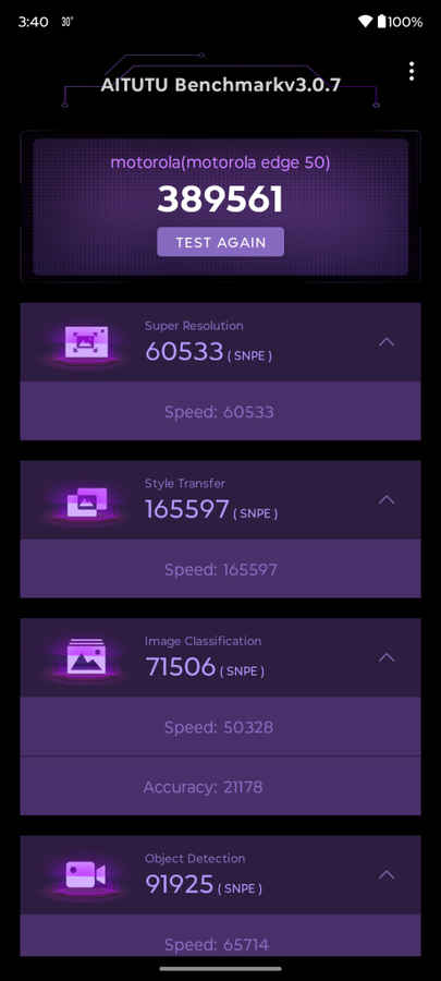 Motorola Edge 50 AITuTu score