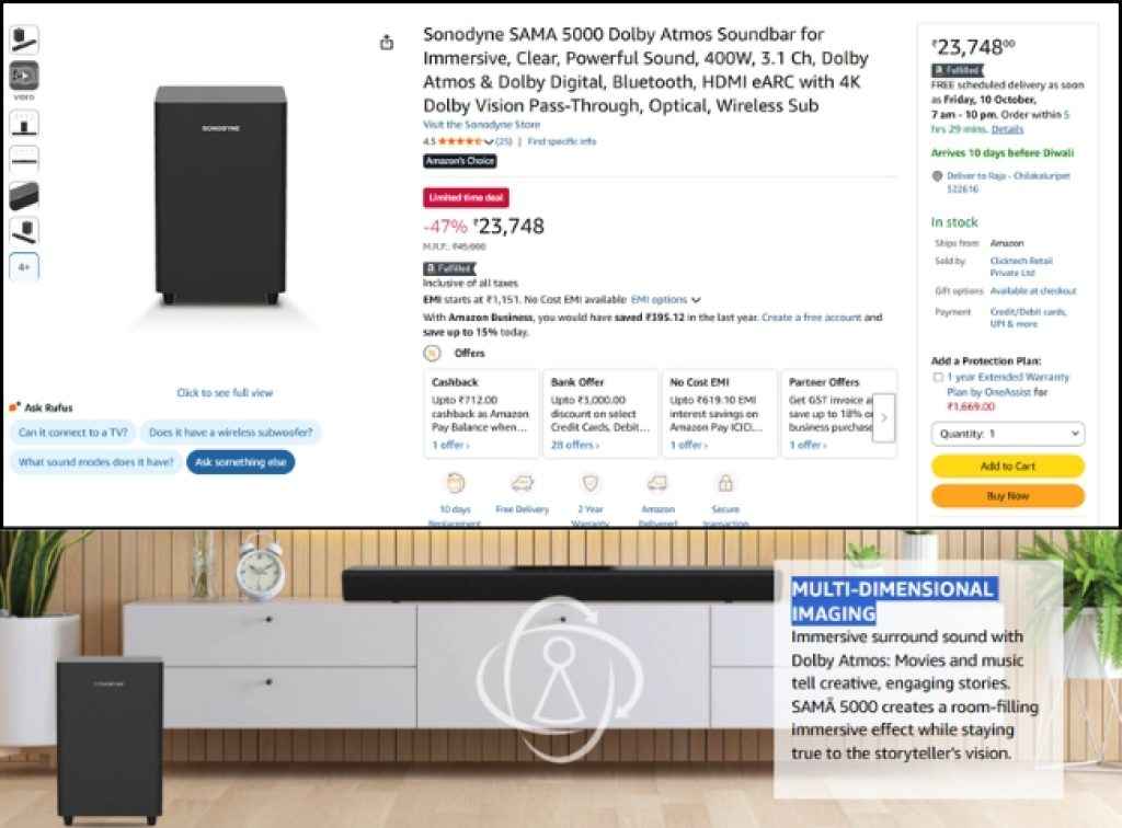 Sonodyne Dolby Atmos soundbar deal