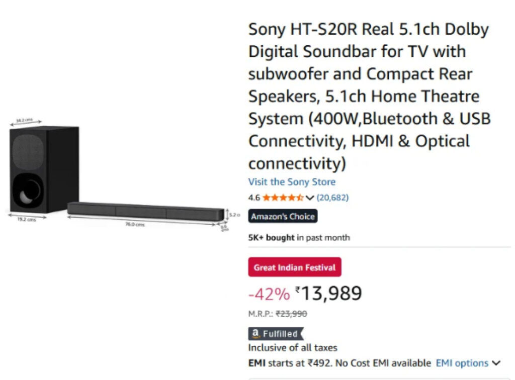 sony ht s20r price drop