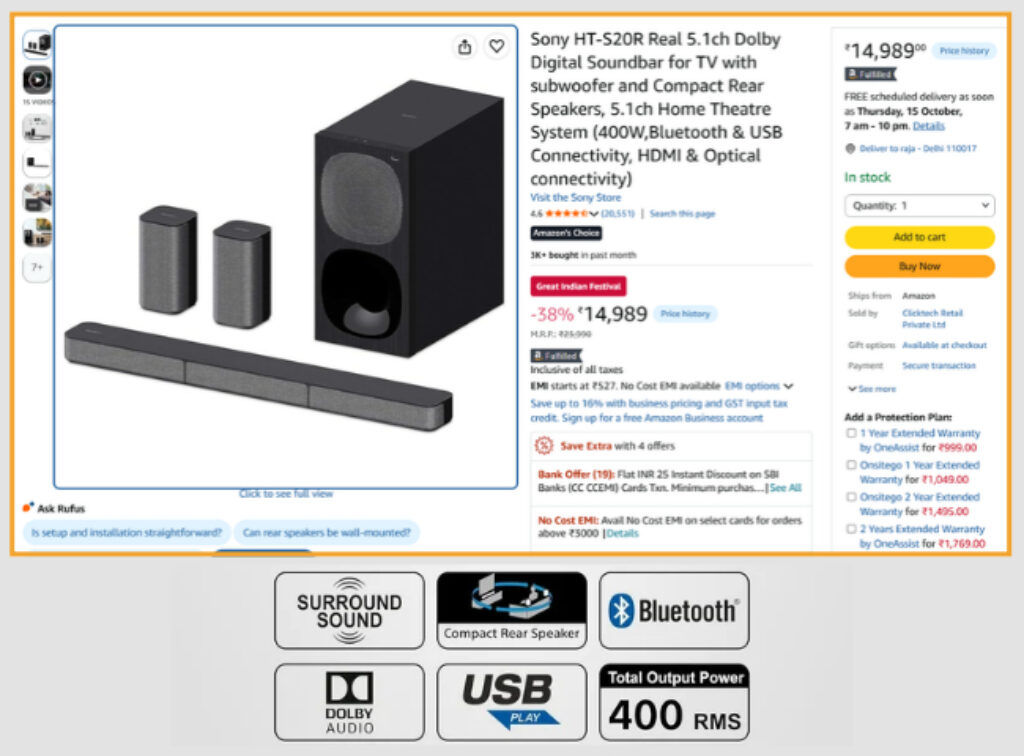 Sony 5.1 Dolby soundbar deals on amazon gif sale 2026