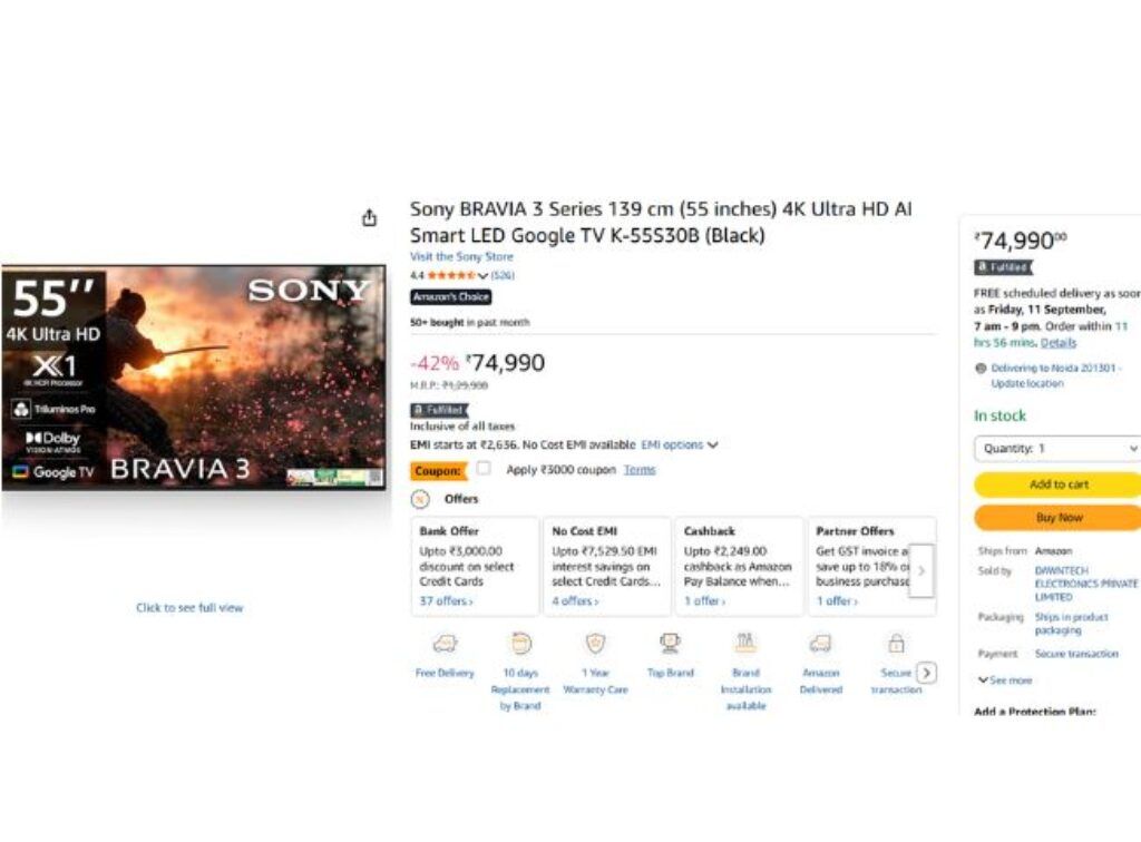 Sony BRAVIA 3 Series
