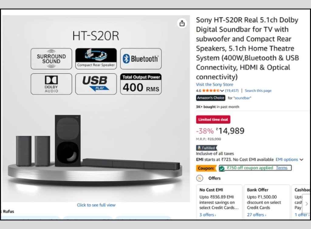 Sony Dolby Soundbar Deal