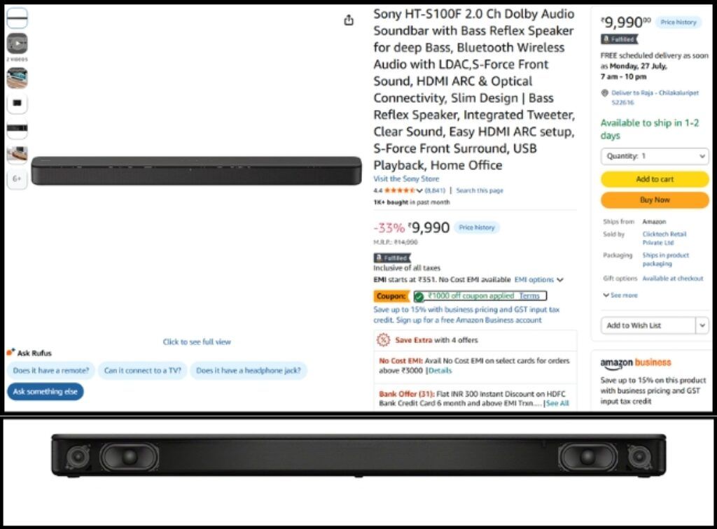 Sony Dolby Soundbar deal on amazon