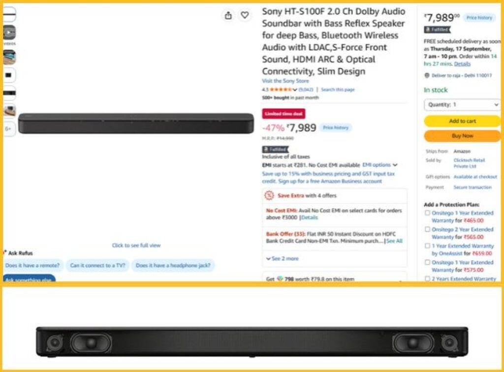Sony Dolby soundbar offer