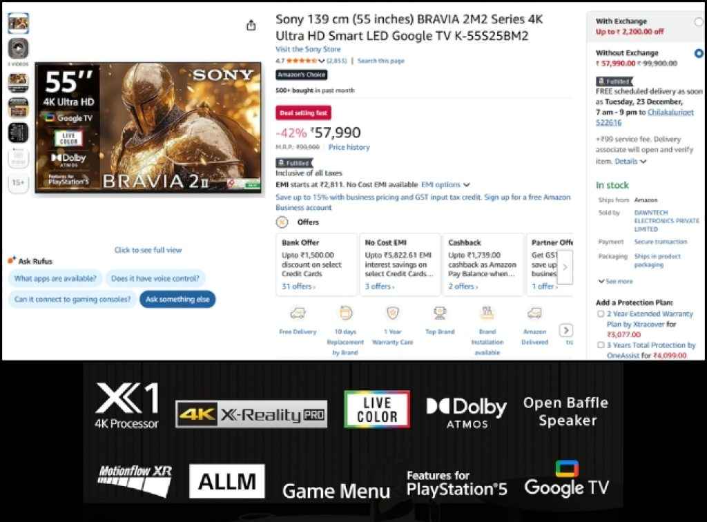 Sony Smart Tv Deal on Amazon