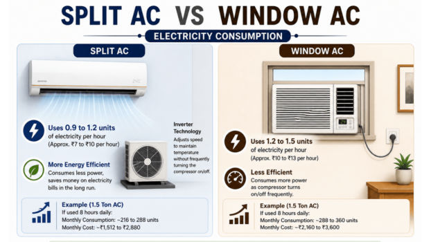 Window Split Ac Logo Split AC vs Window AC: From price to cost and cooling, every aspect ...