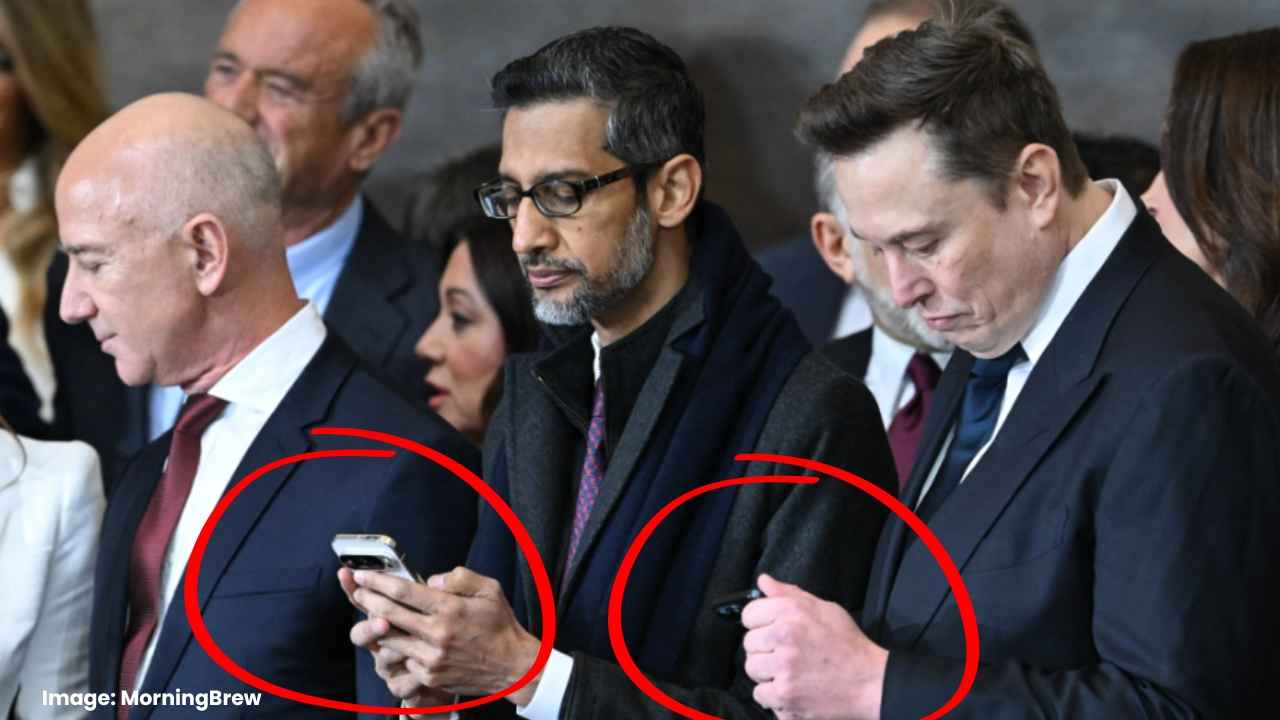 किस कंपनी का फोन का इस्तेमाल करते हैं Sundar Pichai और Elon Musk? ट्रंप के शपथग्रहण के दौरान खुला राज, फोटो वायरल