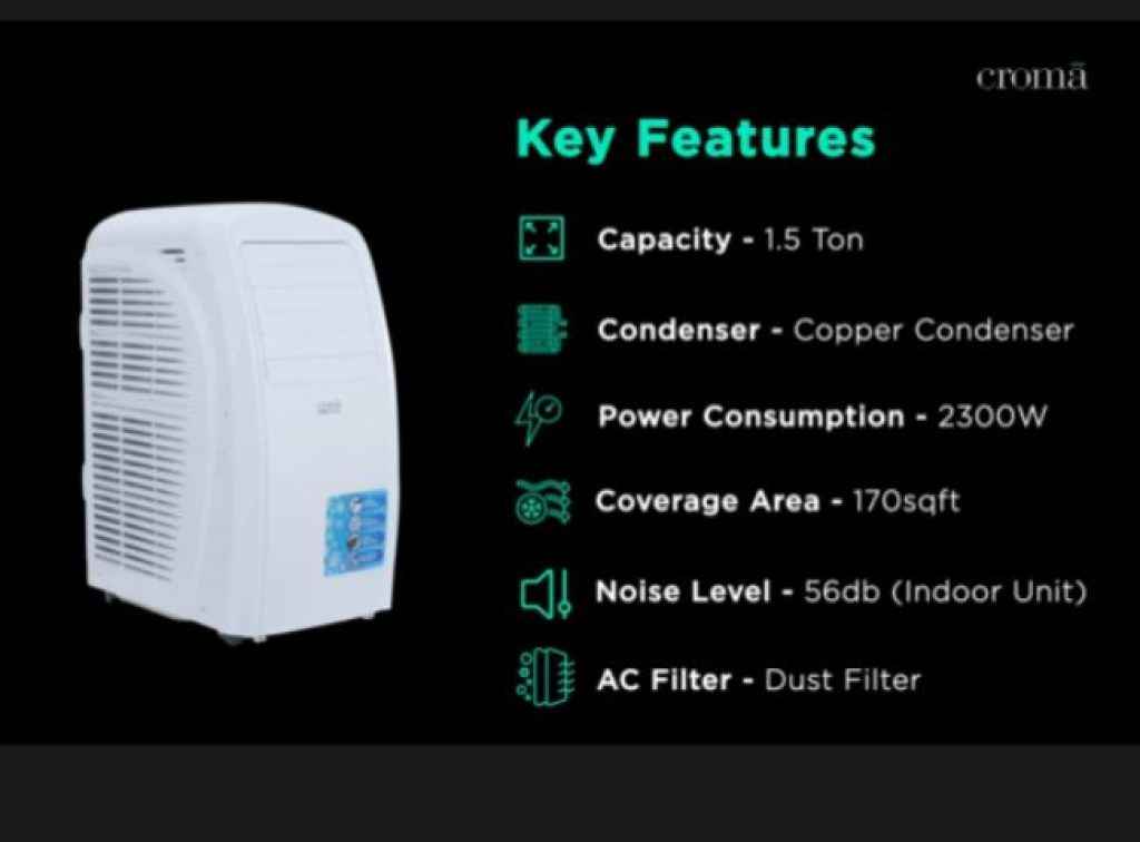TATA Croma 1.5 Ton Portable AC அ