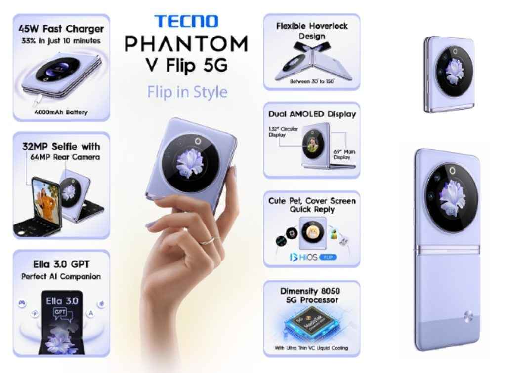 TECNO-Phantom-V-Flip-5G-features