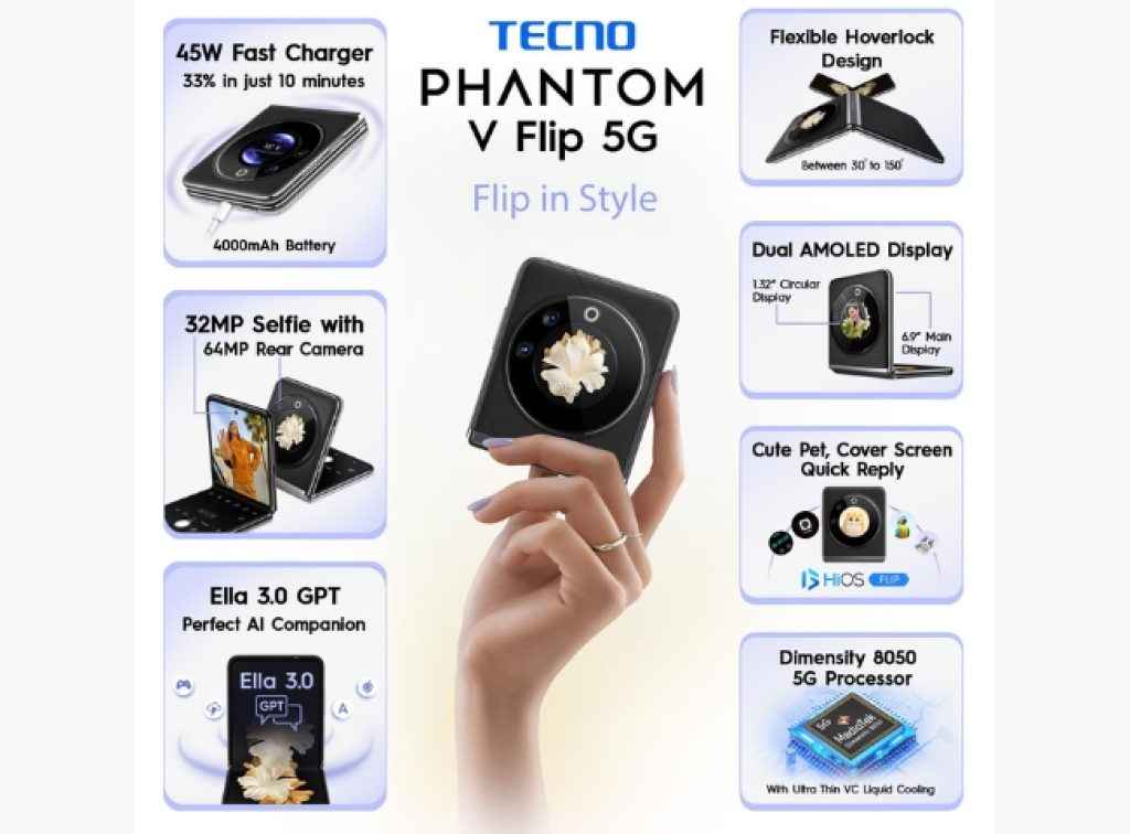 TECNO Phantom V Flip 5G Flip Phone