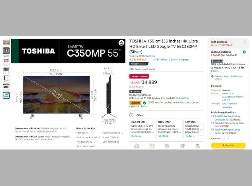 TOSHIBA (55) Smart TV Offer