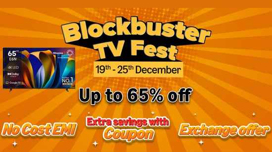 Blockbuster TV Fest: வேற லெவல் ஆபர் பெரிய 75, 65-இன்ச்,சைஸ் டிவி கம்மி விலையில் வாங்கலாம்