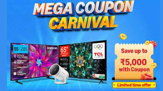 MEGA Coupon Carnival: படைய கிளப்பும் 55-65 இன்ச் TV ரூ,5000 கூப்பன்ஆபரின் கீழ் கம்மி விலையில் வாங்க சரியான நேரம்