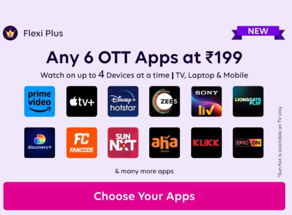 Tata Play Binge Flexi Plus Plan - Rs 199 Per Month
