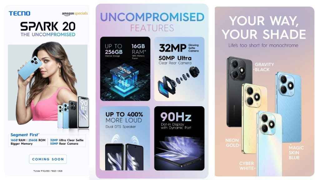 Tecno Spark 20 appears on Amazon ahead of India launch: Price, camera & more revealed