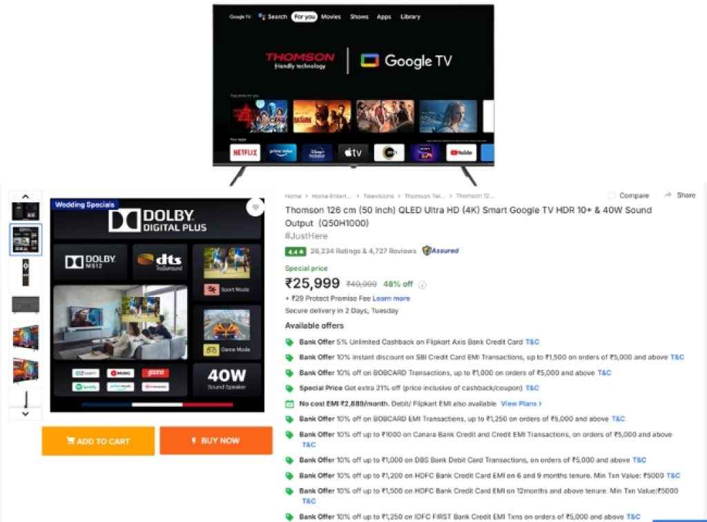 Thomson (50) QLED Smart Tv