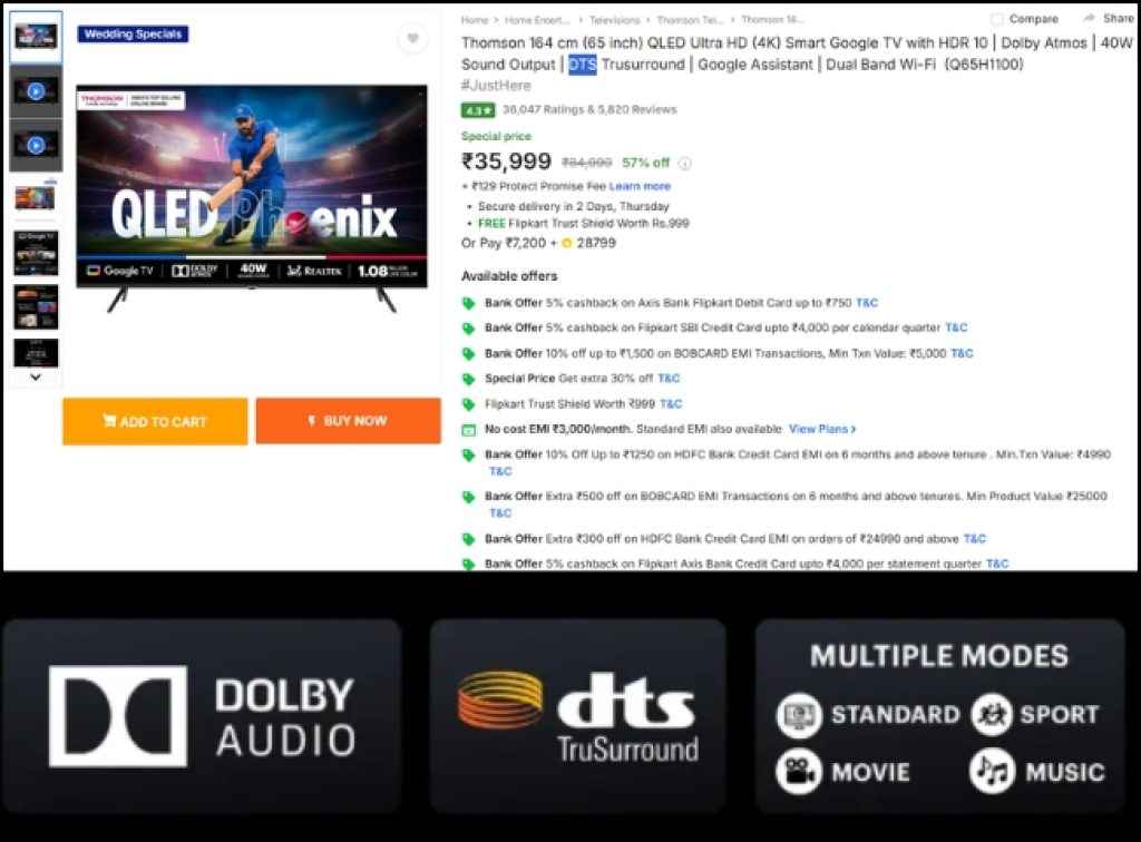 Thomson (65) QLED Smart TV Deal