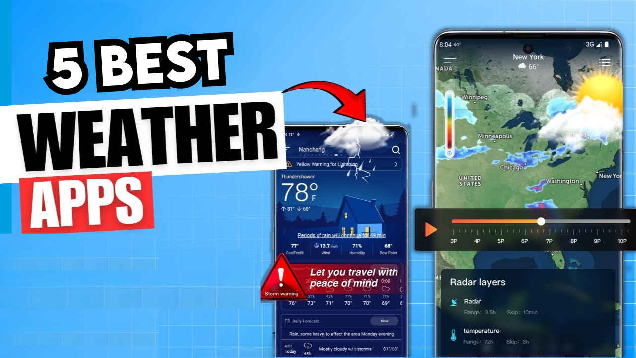 5 Best Weather Apps: ಮಾನ್ಸೂನ್ ಮಳೆಯ ಮುನ್ಸೂಚನೆಯನ್ನು ತಿಳಿಯಲು ಬೆಸ್ಟ್ ಹವಾಮಾನ ಅಪ್ಲಿಕೇಶನ್‌ಗಳು!