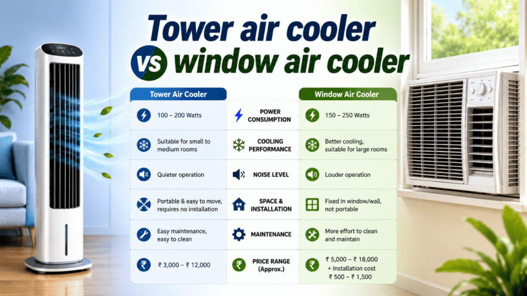Tower air cooler vs window air cooler