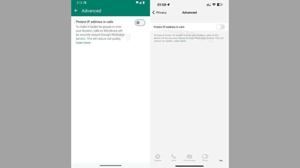 WhatsApp: Protect IP address feature
