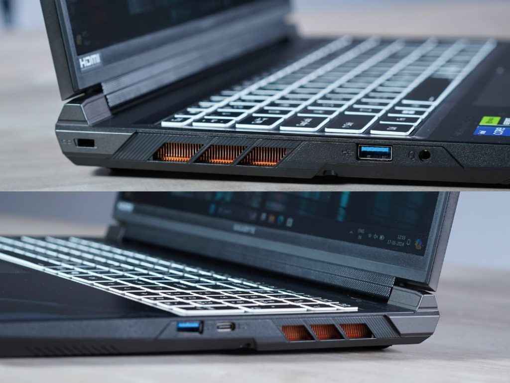 Gigabyte G6X 9MG Review: Laptop's Input output ports