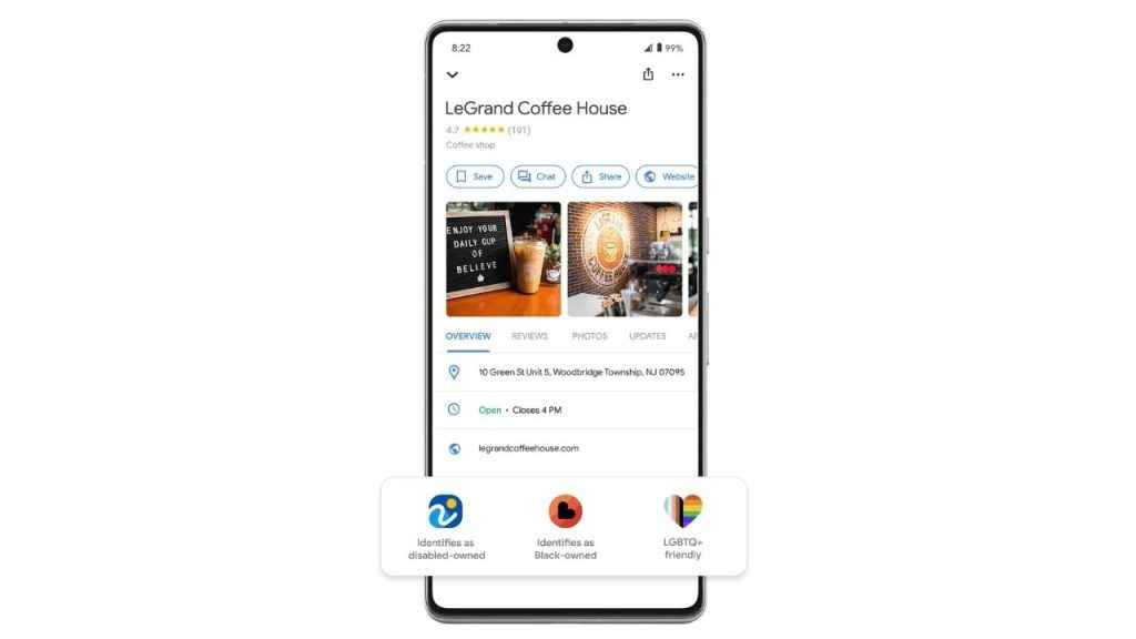 Google: LeGrand Coffee House displays the disabled-owned attribute

