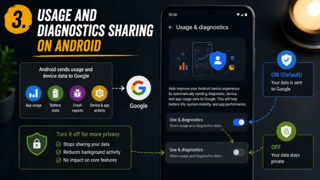 Usage and diagnostics sharing on Android