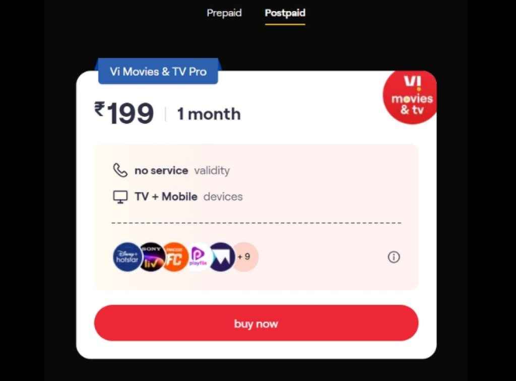 Vodafone Idea: Vi Movies & TV Pro new postpaid plan