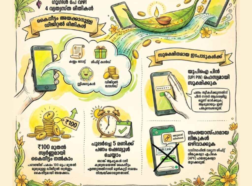 Digital Vishu Kaineettam, How to send money via UPI