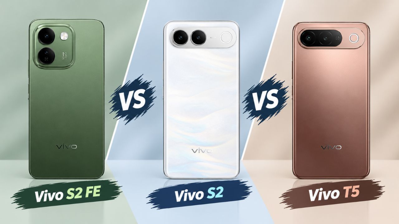 Vivo S2 FE vs Vivo S2 vs Vivo T5: डिस्प्ले, परफॉर्मेंस, कैमरा, बैटरी और कीमत की तुलना