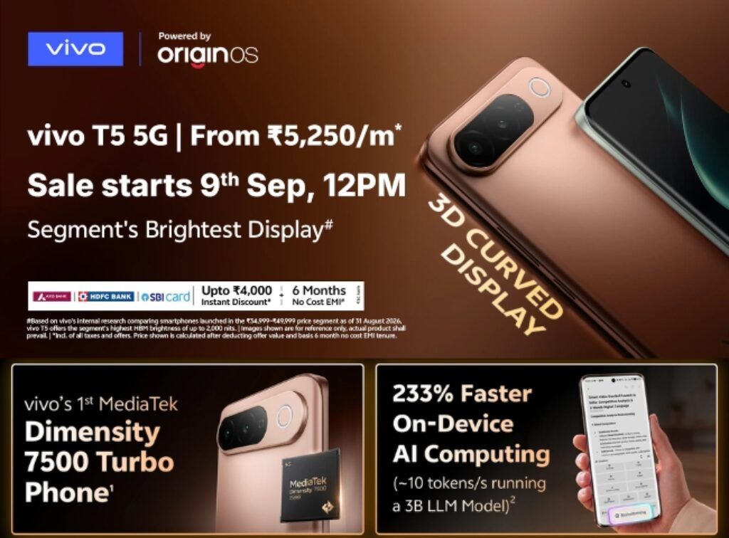 Vivo T5 5G Price and features