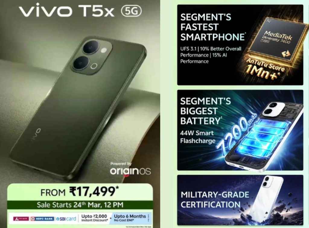 Vivo T5x 5G price and features
