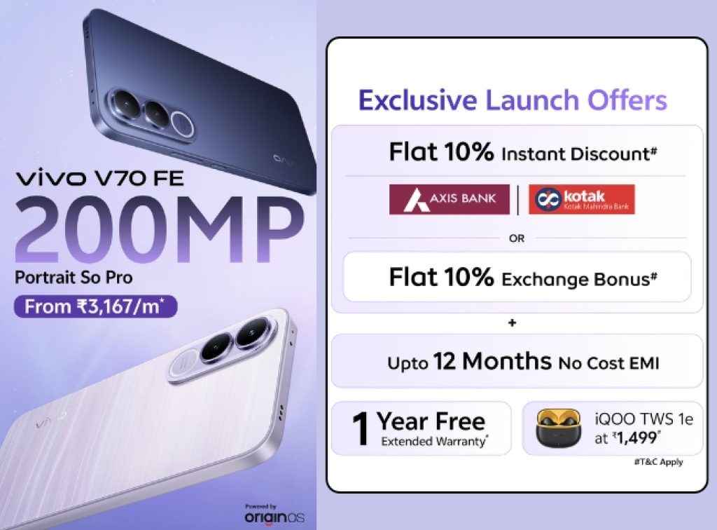 Vivo V70 FE 5G price and features