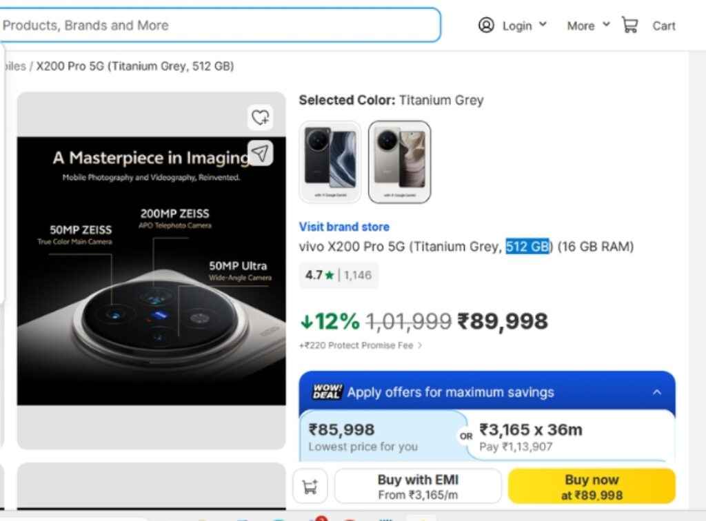 Vivo X200 Pro 5G Price