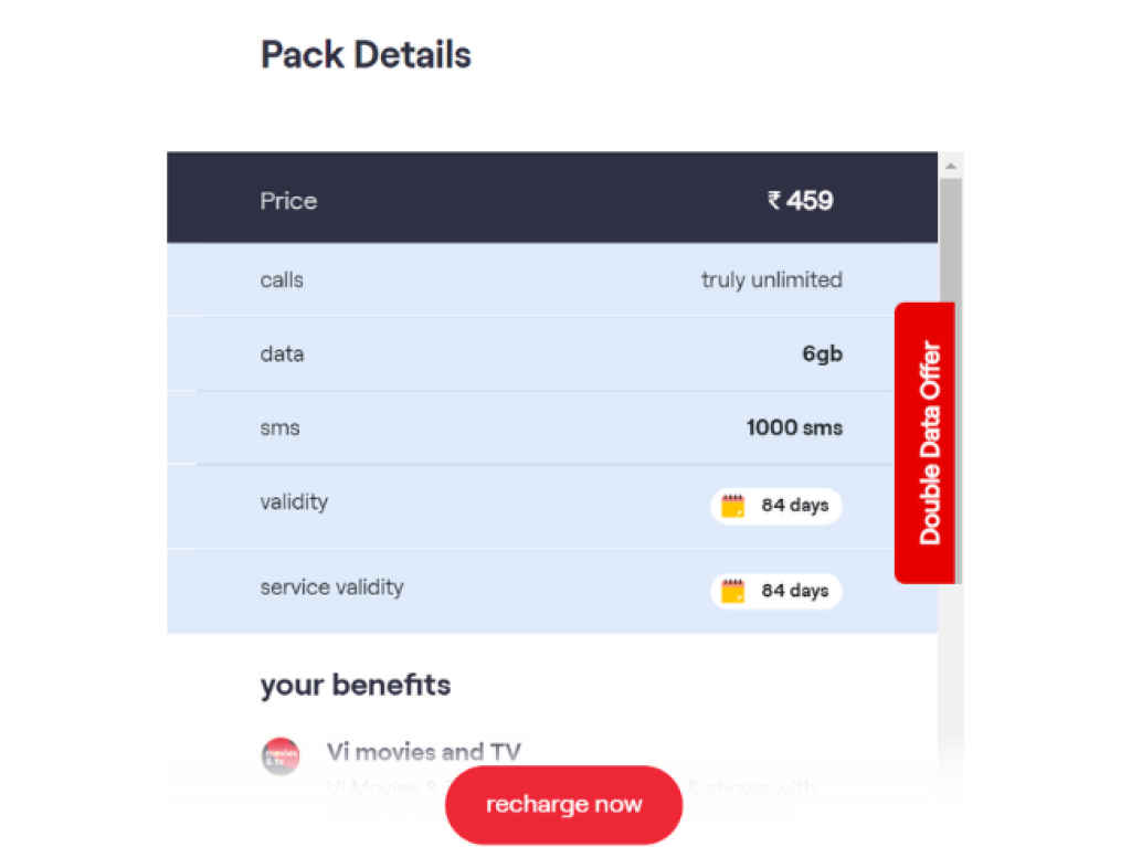 Vodafone Idea 459 Prepaid Plan