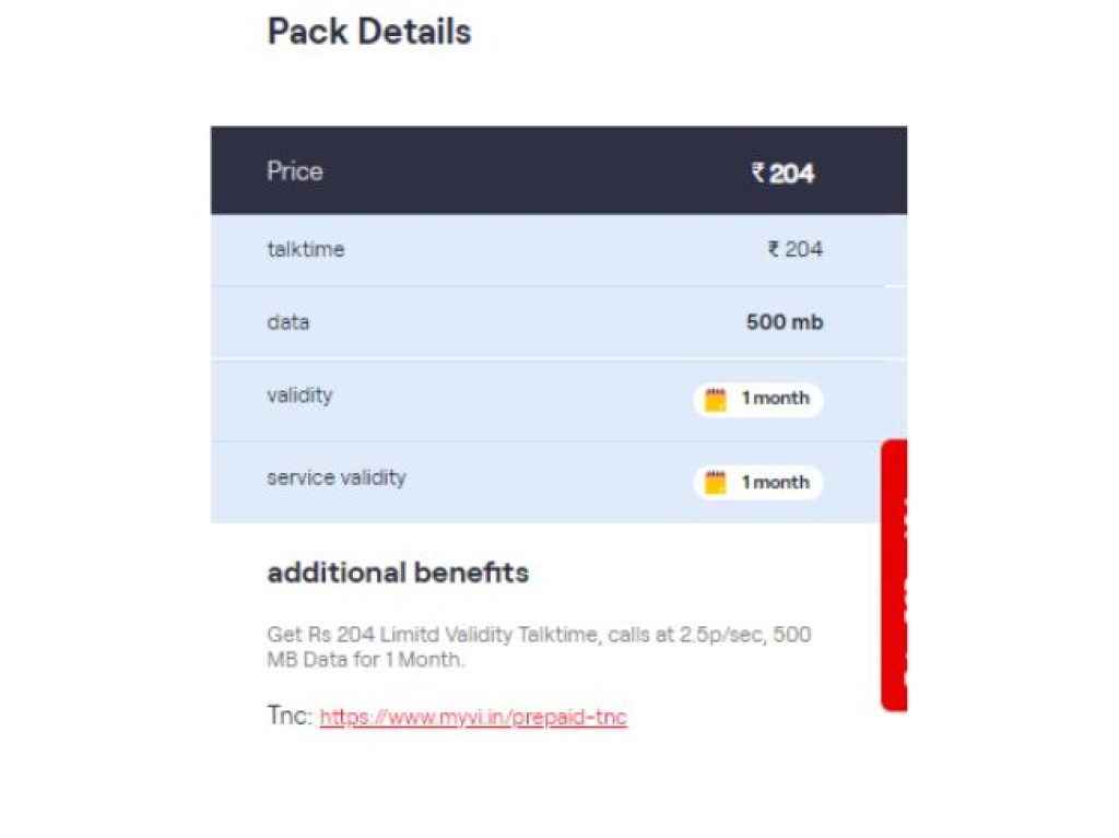 Vodafone Idea Rs 204 Prepaid Plan