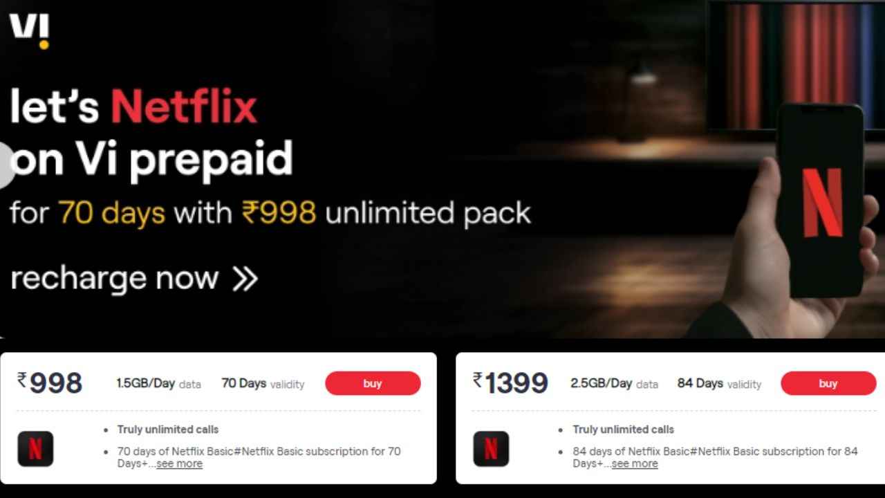 Vodafone Idea அறிமுகம் செய்தது புதிய பிளான் Netflix இனி Free தான்