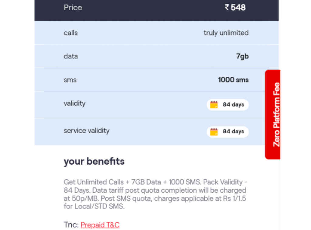 Vodafone idea Tariff Hike 2025