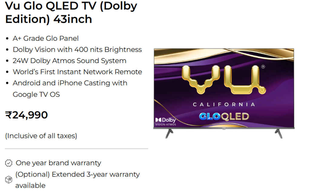Vu Glo QLED Series Launched