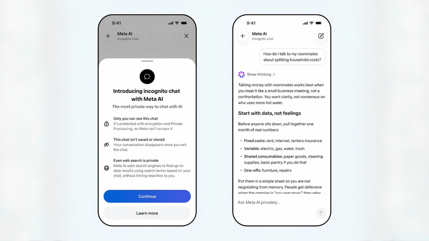 Meta launches WhatsApp Incognito Chat for private AI conversations ...