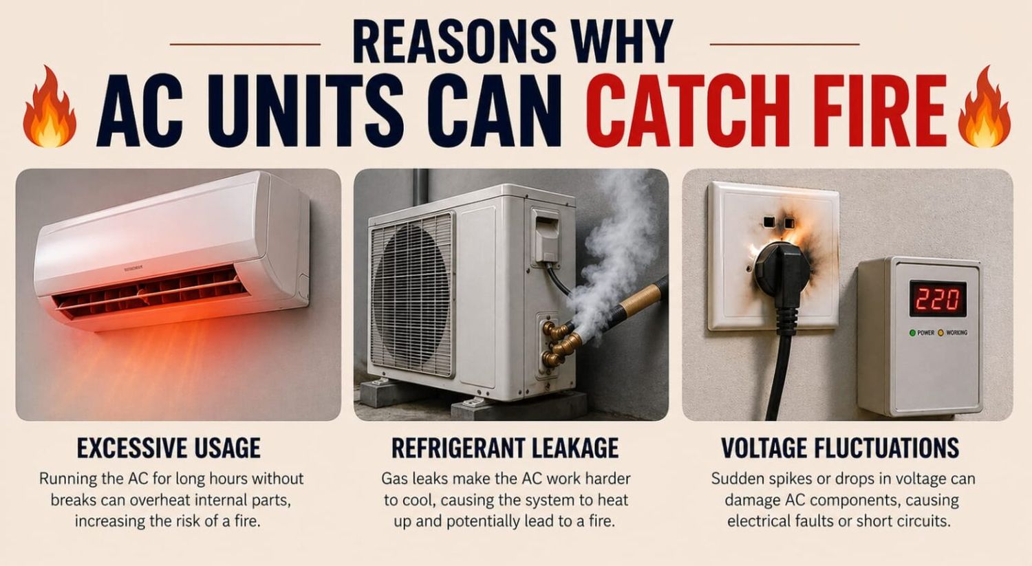 Using AC in extreme heat? Follow these 5 steps to avoid fire risks and ...