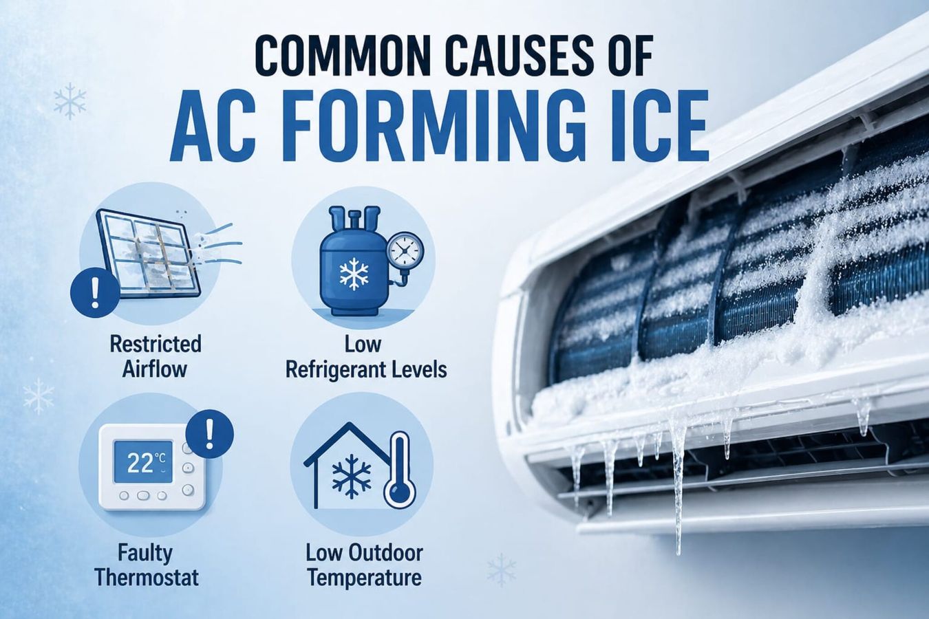 Ice on your AC? Don’t ignore it and follow these steps to get rid of this