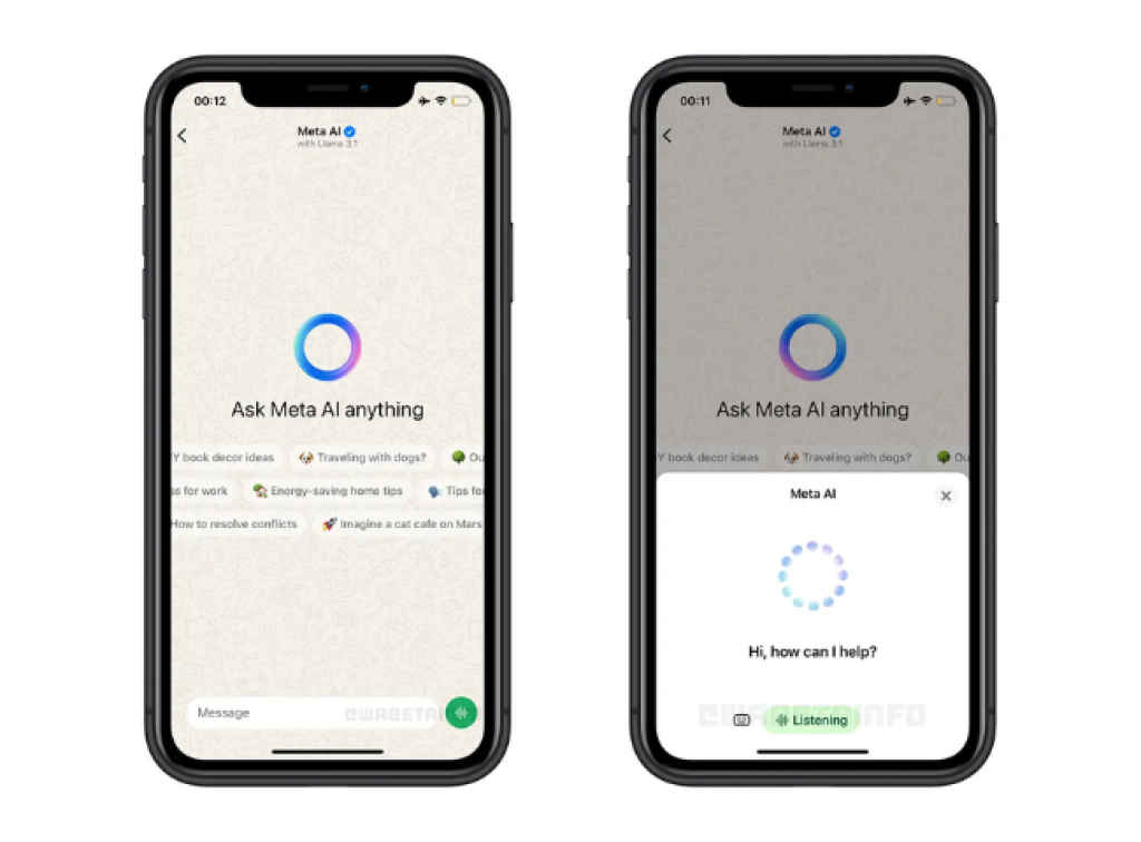 WhatsApp Meta AI Voice chat