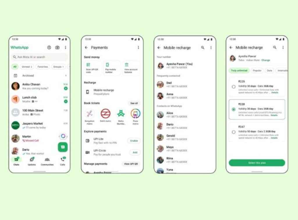 WhatsApp mobile recharge