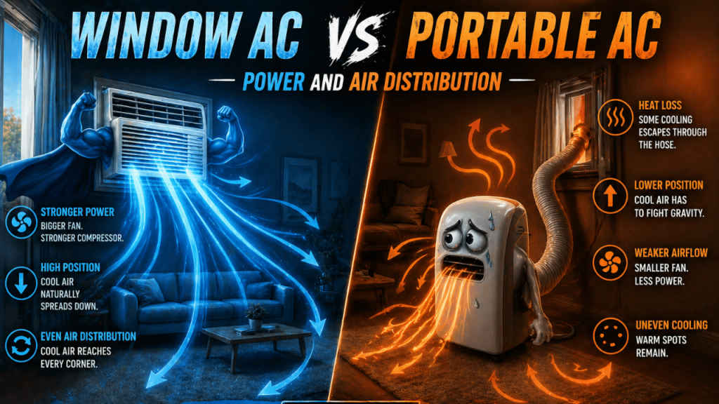 Window AC vs portable AC Power and air distribution