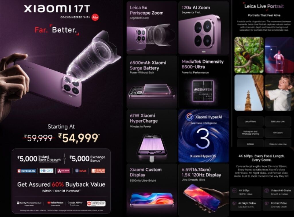Xiaomi 17T price and features