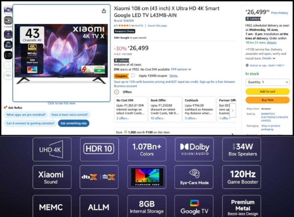 Xiaomi Dolby Smart Tv