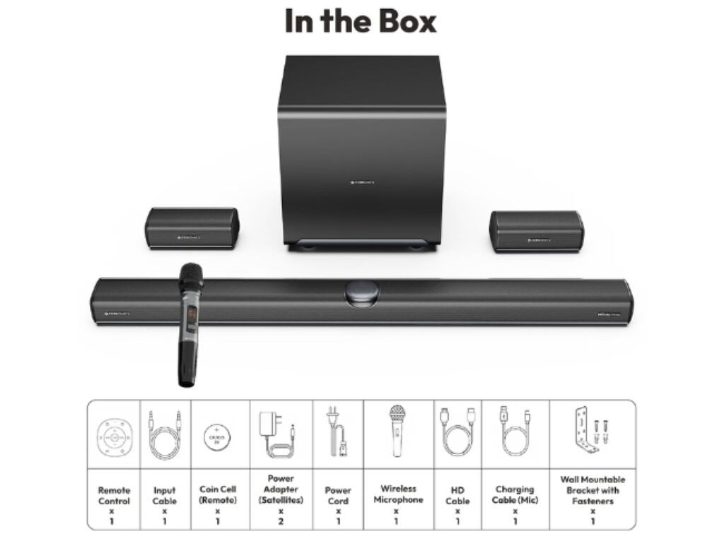 ZEBRONICS 11.2.4 Dolby Atmos soundbar features