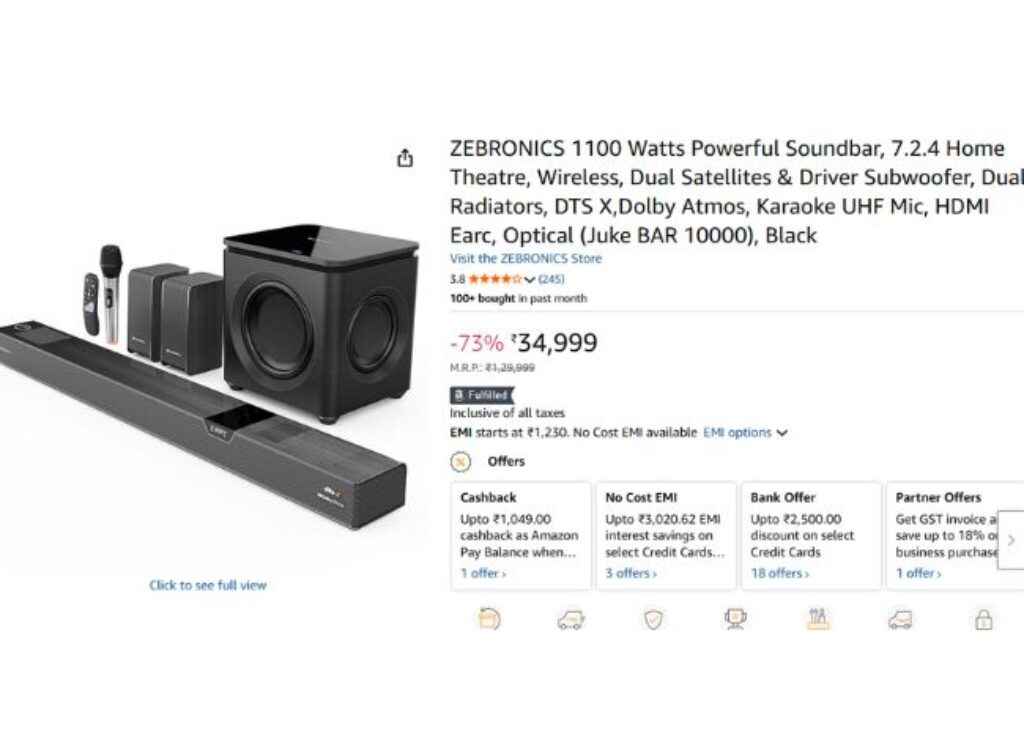 _ZEBRONICS 7.2.4 Dolby Atmos Soundbar