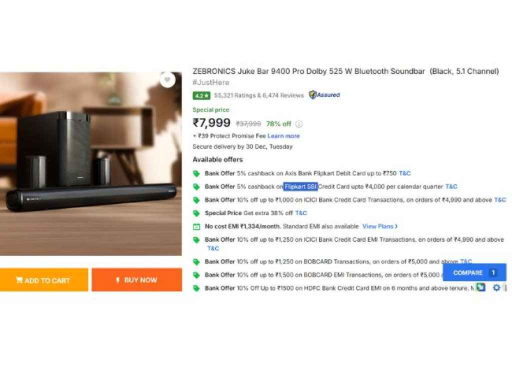 ZEBRONICS Juke Bar 9400 Pro Dolby 525 W